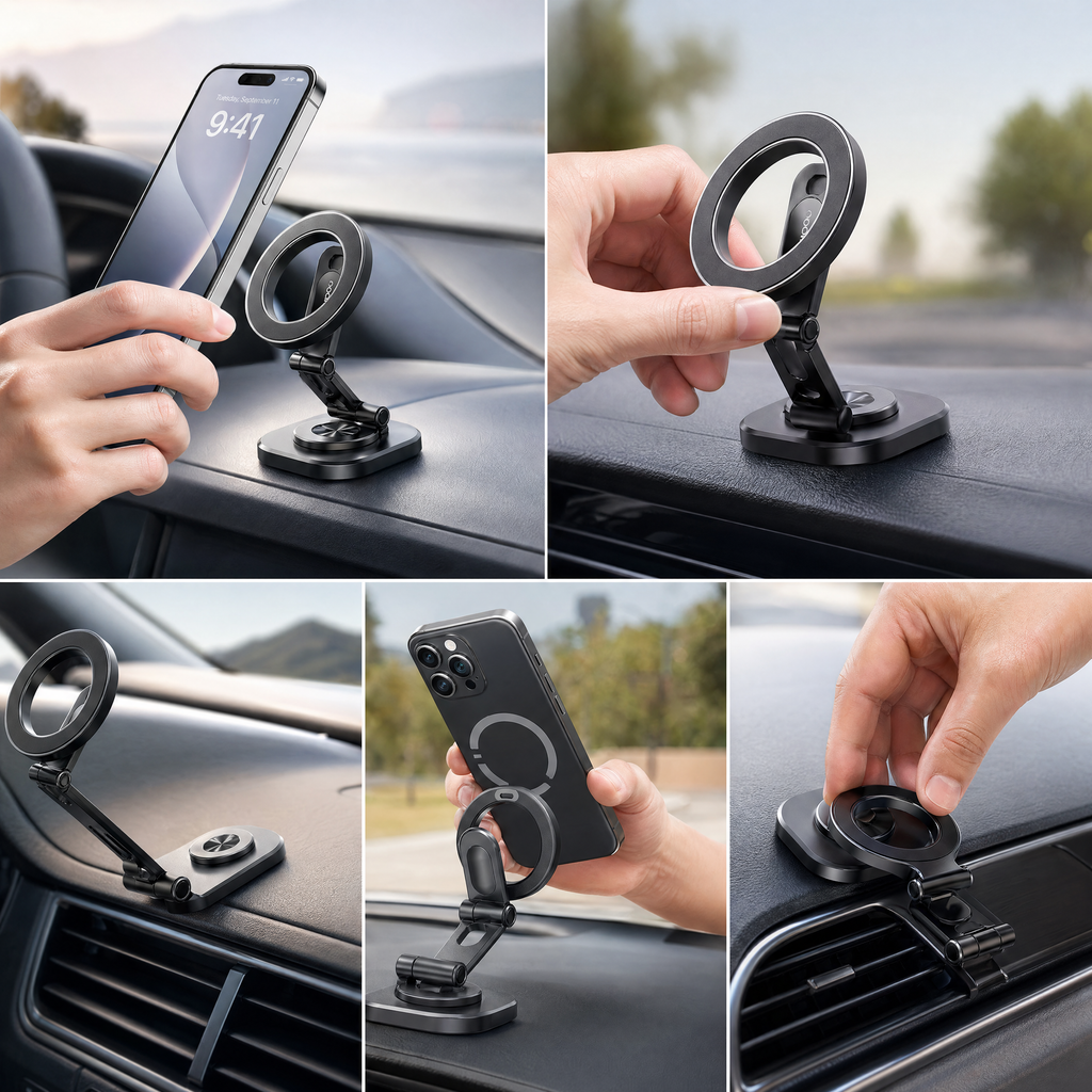 Magnetic Dashboard Mount N55 — 360° Rotation for iPhone & Android