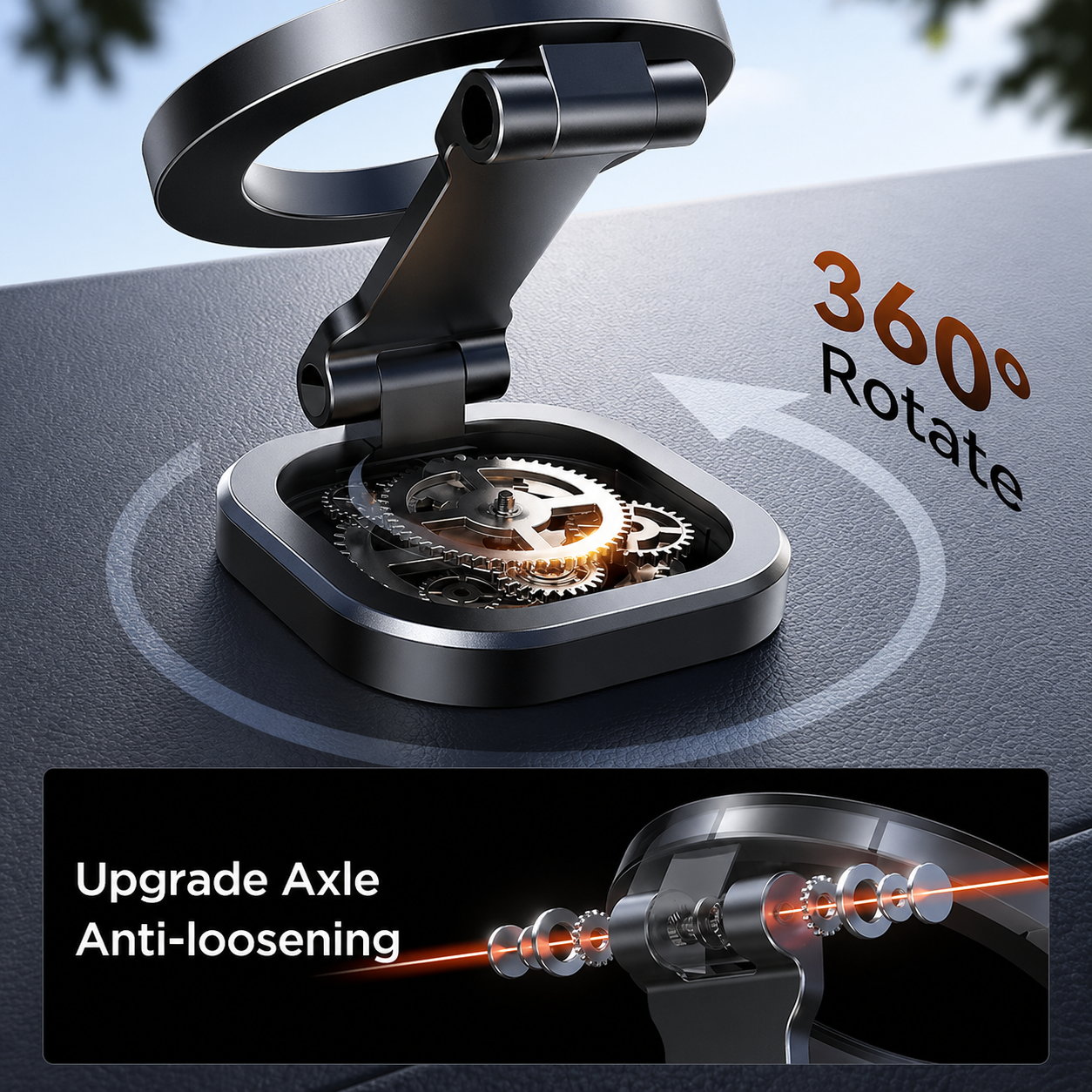 Magnetic Dashboard Mount N55 — 360° Rotation for iPhone & Android