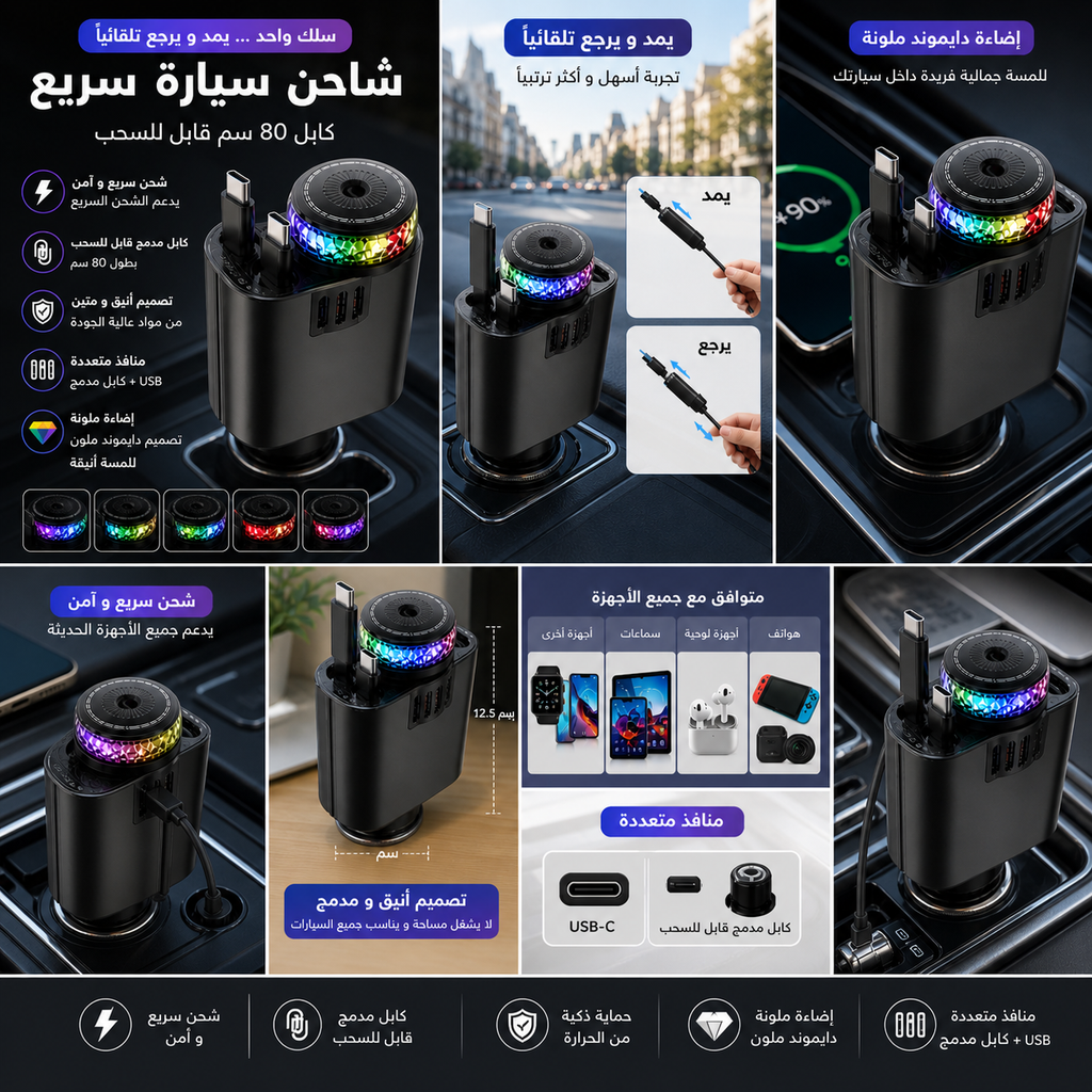 5-in-1 Starlight Car Charger