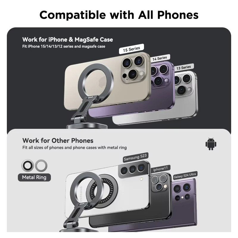 Magnetic Dashboard Mount N55 — 360° Rotation for iPhone & Android